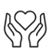 a heart in hands icon