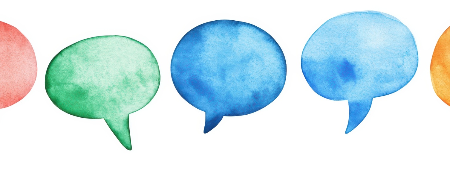 Image shows colourful speech bubbles.