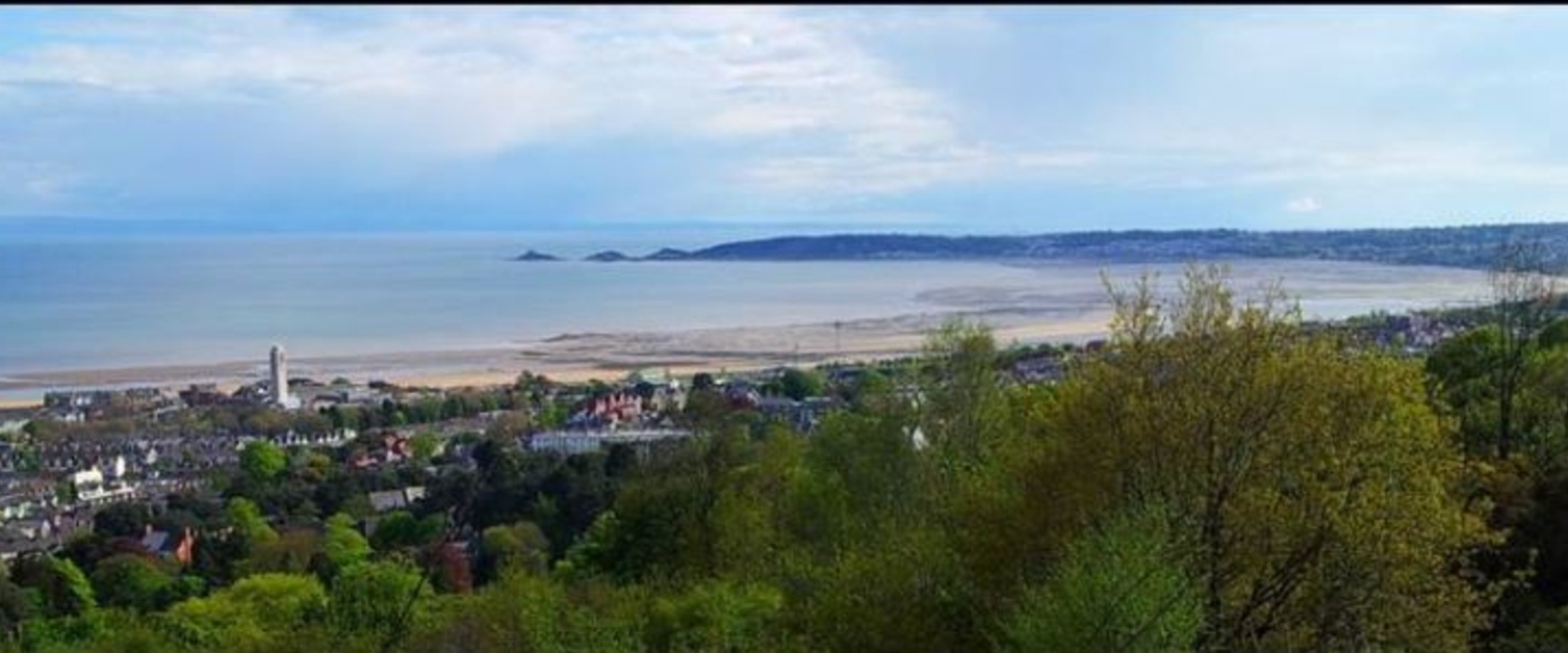 Aerial photo of the surrounding areas around Singleton Hospital in Swansea