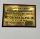 The gold plaque from the former hospital