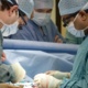 Surgeons conducting an operation.