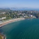 Aerial shot of Langland Bay.