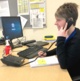 Clinical Nurse Specialist Nicole Rees takes a call