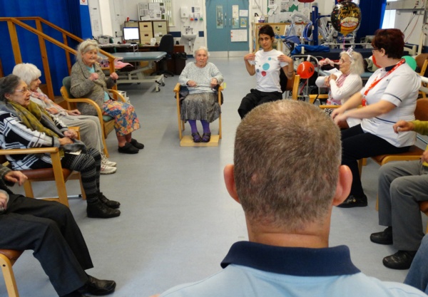 The strength and balance class at Gorseinon Hospital