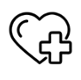 a heart and cross icon