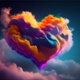 A picture of a heart shaped cloud