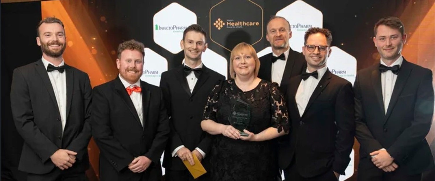 Members of the team with their award