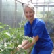 Lisa Davies in the greenhouse
