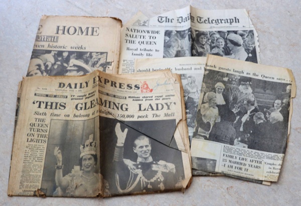 A selection of old newspapers