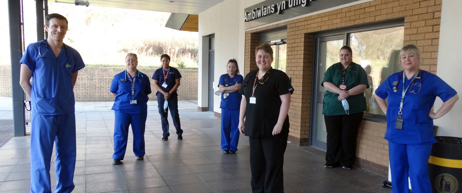 OPAS team members outside Morriston Hospital