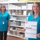 Julie Harris and Carys Howell in the hospital pharmacy