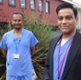 Two surgeons outside a hospital
