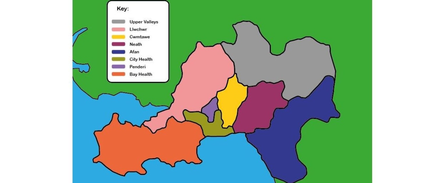 A map of all the Clusters in the Swansea Bay area