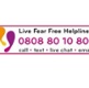 A logo for the Live Fear Free Helpline