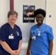 Two women stood on a hospital ward