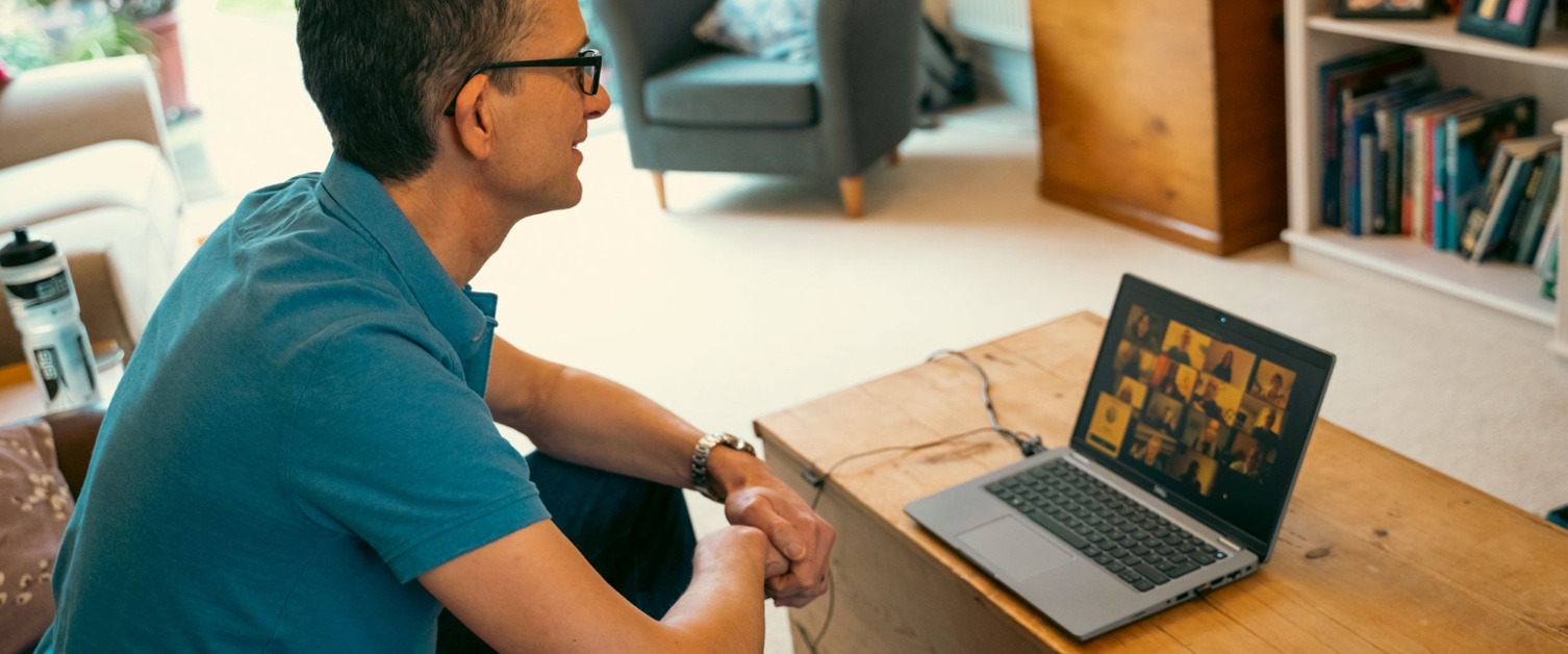 A man on one of the virtual sessions