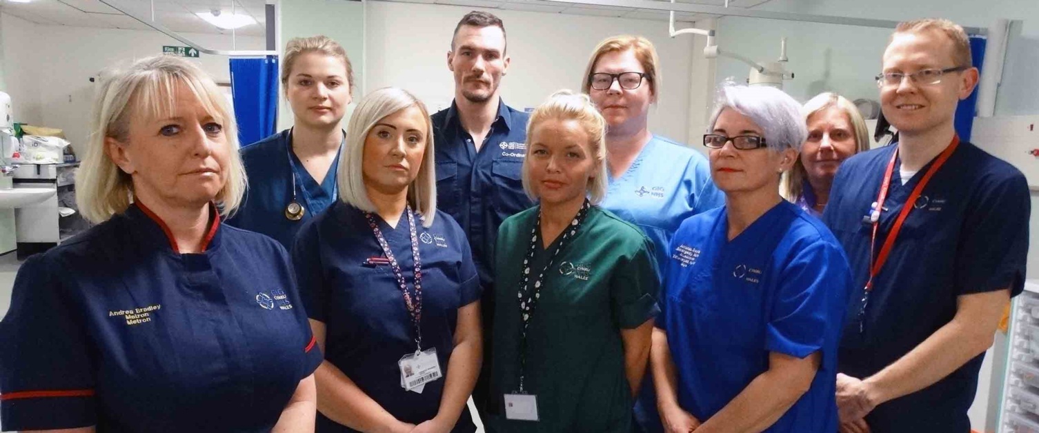 Group photo of Morriston Hospital Emergency Department staff