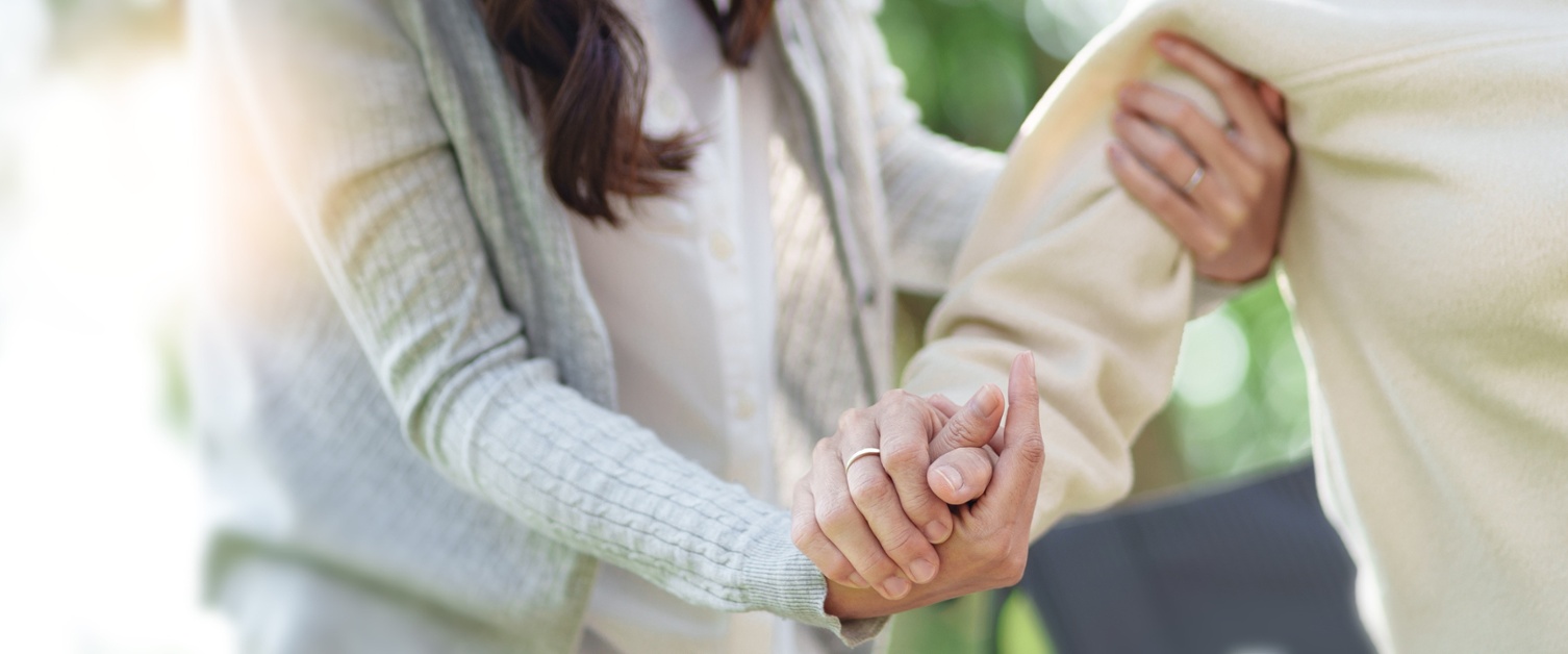 A picture of a carer with a relative