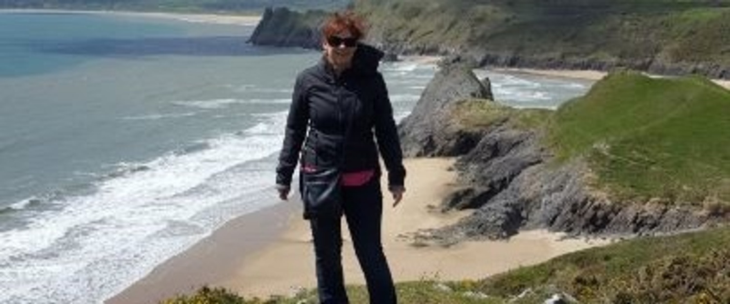 Nurse Sarah Briaris enjoying a walk down the Gower