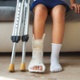 A picture of a child with a fractured ankle