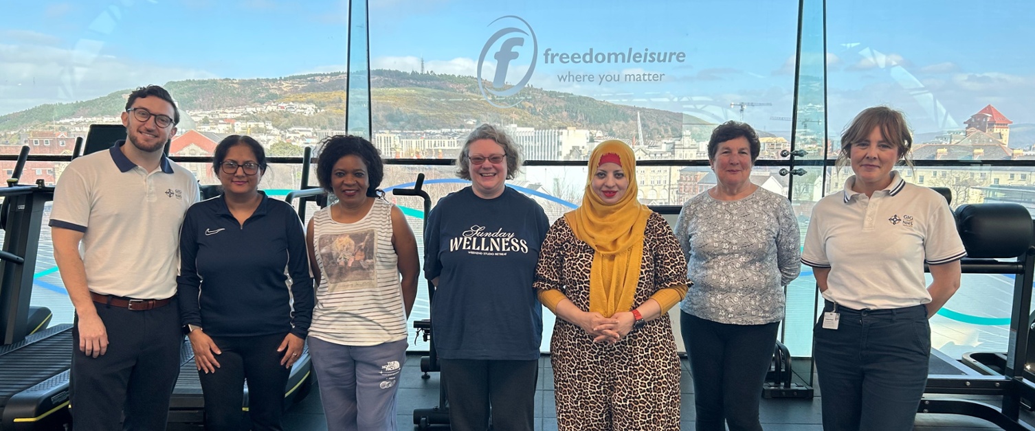 Daniel and Catherine stood with members of the class