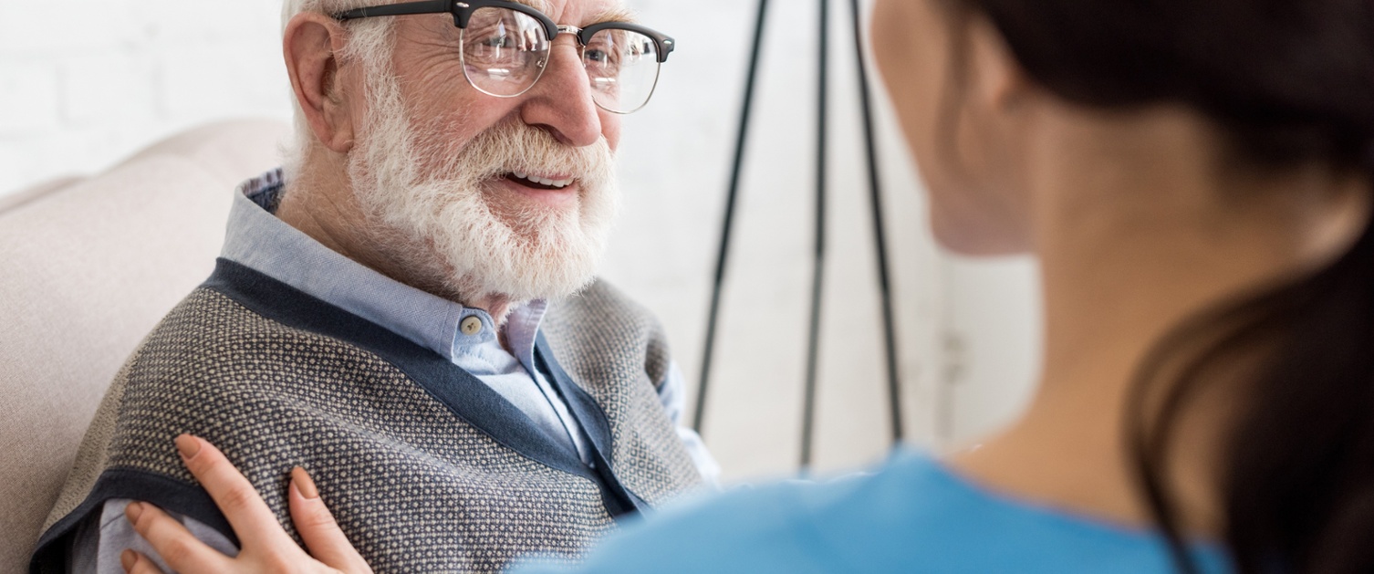 A nurse in the community with an elderly patient