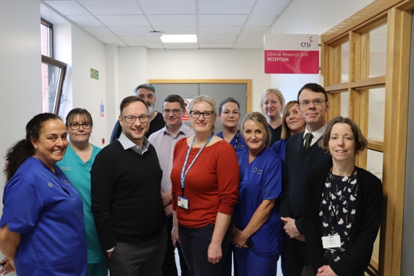 Group shot of the team in Morriston Hospital
