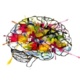 An image of a colourful brain