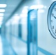 a picture of a clock in a hospital