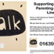 A flyer of supporting positive parenting advice line