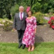 Karen stood in a garden with her husband