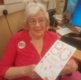 Jackie Cadmore with her birthday card