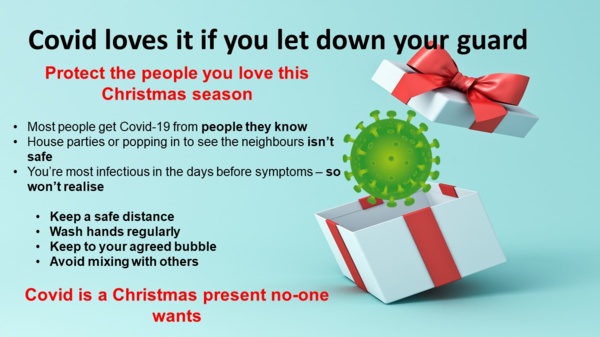 Christmas present picture with a virus as a gift