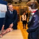 Jonathan Cubitt explains the artificial arm to the Princess Royal