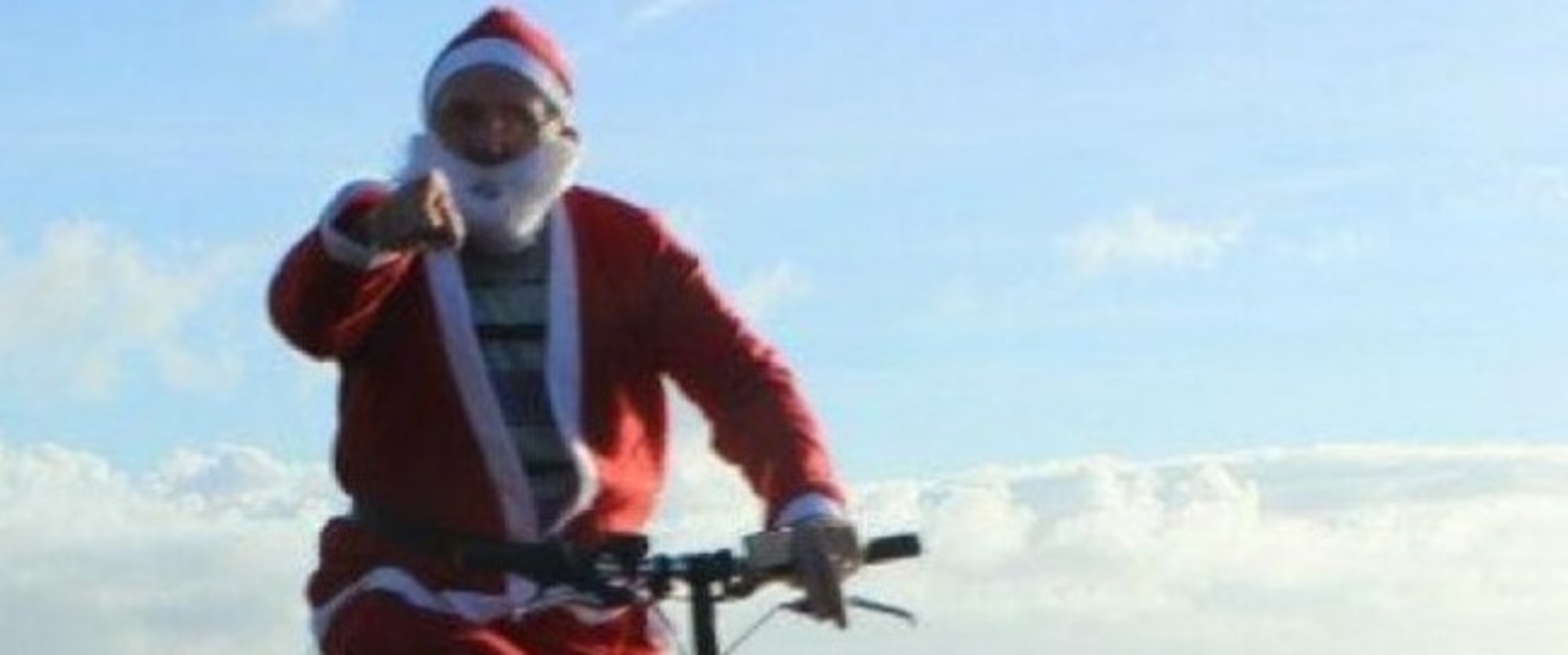 Santa on a bike