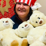 Nicola Lewis with WellChild bears