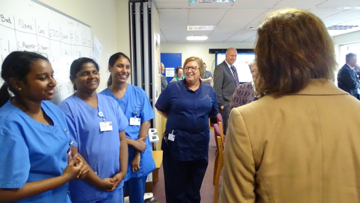The Minister meets some of the nursing staff at Neath Port Talbot Hospital, and welcomes our international nurses, who were also quick to praise the digital systems
