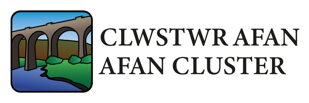 Logo ar gyfer Clwstwr Afan