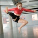 Dancing girl Alys jumping 