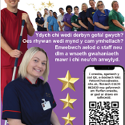 Poster Cymraeg Gwobrau Dewis Cleifion 2024 a sut i enwebu