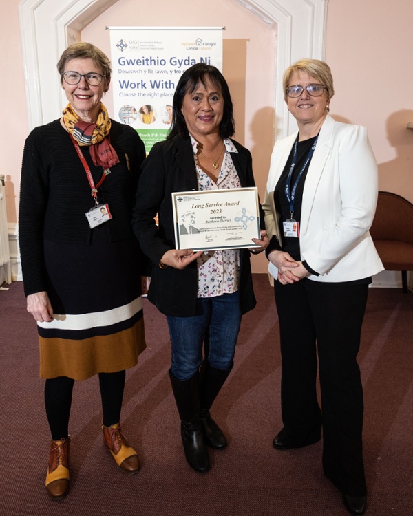 ABUHB Long Service Award Nevill Hall Hospital 20 03 23 Barbara 