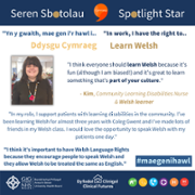 Welsh Language Rights Day Seren Sbotolau Spotlight Star Kim