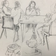 AIH Documentary drawings of creative sessions in Newport and Cwmbran made by artist Geriant Ross Evans 1.jpg