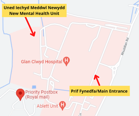 glan clwyd hospital map