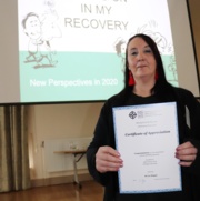 Saffron Roberts graduating from the Moving On In My Recovery programme