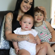 Nicola Mellor with her children Ava and Madison