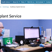 North Wales Auditory Implant Webpage screenshot
