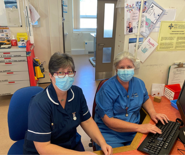 Sister Lisa Parkhill (left) and staff nurse Annie Sealey on the Stanley