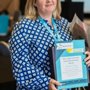 Caroline Trezise with the national award. Photo credit: Rachael Silvester