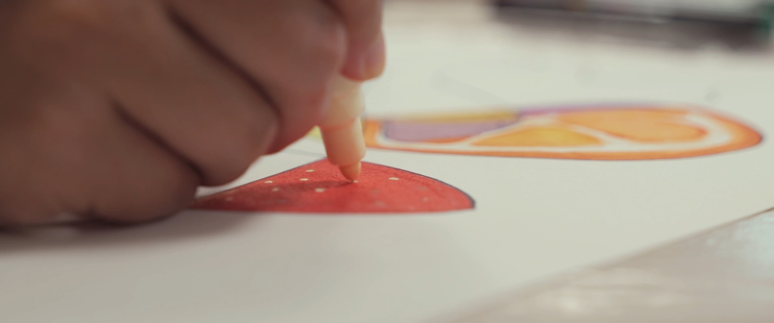Close up image of hand drawing.